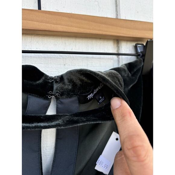 NWT Madewell Green Velvet Choker Top, Deep V Neck, Size S - Picture 11 of 11